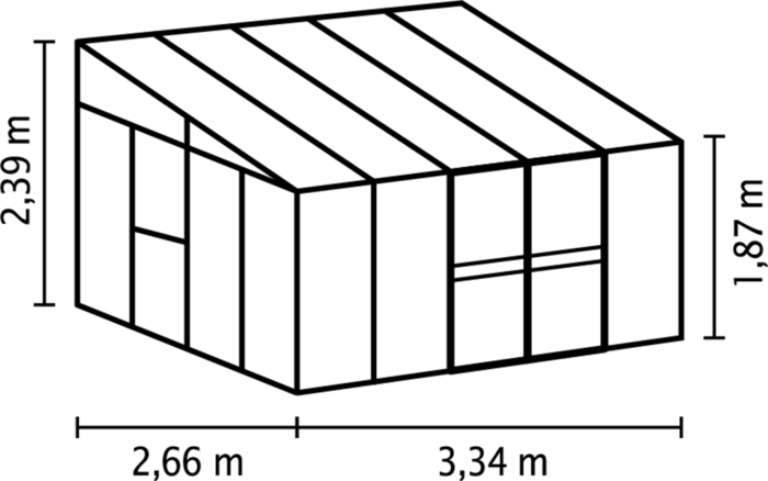 Växthus Helena 8600 Svart Glas/Poly 8,6 m² Vitavia